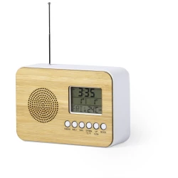 Zegar na biurko z alarmem, radio - brązowy (V0367-16)