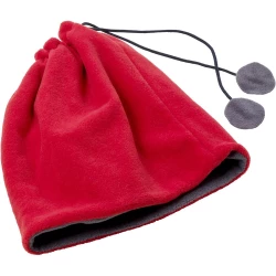 Komin 2 w 1, ocieplacz na szyję i czapka - czerwony (V7185-05)