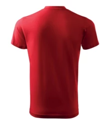 Heavy V-neck koszulka unisex czerwony M (L110714)
