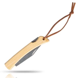 Nóż z bambusową rączką i sznureczkiem - Light Brown (IP20021738)