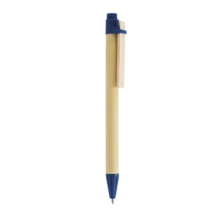 Długopis tekturowy z drewnianym klipsem - Royal blue (IP13127464)