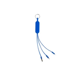 Kabel do ładowania 3w1 z uchwytem na telefon - Royal blue (IP11058664)