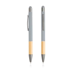 Aluminiowy długopis z recyklingu z funkcją touch - Light grey (IP13155395)
