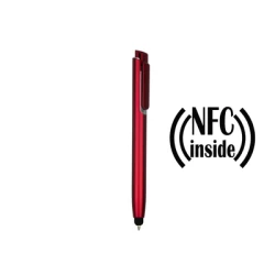 Długopis z chipem NFC, touch pen - czerwony (V9343-05)