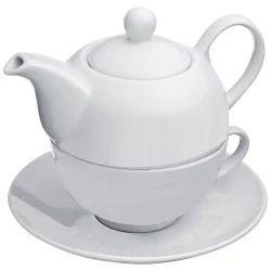 Czajnik i filiżanka do herbaty - biały (8885406)