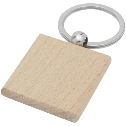 Kwadratowy brelok do kluczy Gioia z drewna bukowego (11812171)