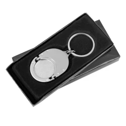 Brelok metalowy z żetonem Coinfree, srebrny (R73295)