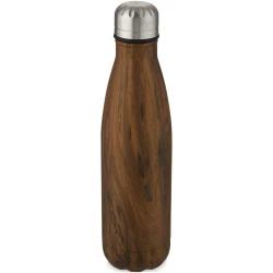 Izolowana próżniowo butelka Cove ze stali nierdzewnej o pojemności 500 ml z nadrukiem imitującym drewno (10068371)