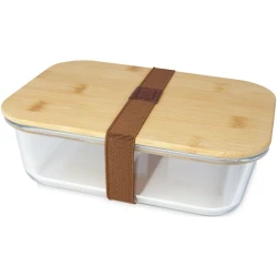 Pudełko śniadaniowe ze szkła Roby z bambusową pokrywką (11327606)