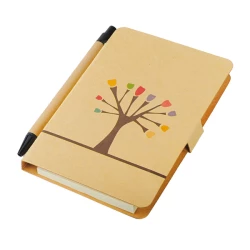 Notes 80x140/50k gładki Tree z długopisem, beżowy (R73797.13)