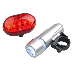 Zestaw lampek rowerowych Biker Light, srebrny (R17840)