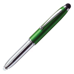 Długopis – latarka LED Pen Light, zielony/srebrny (R35650.05)