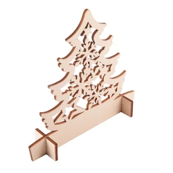 Drewniana wycinanka choinka Christmas tree, beżowy (X91024.13)
