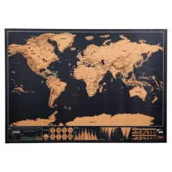 Mapa świata-zdrapka Rolling Stone, brązowy (R08861.10)