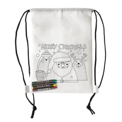 Plecak non-woven dla dzieci Christmas, biały (X08629.06)