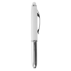 Długopis, touch pen, lampka - biały (V1500-02)