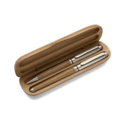 Zestaw piśmienny, długopis i pióro kulkowe - drewno (V1300-17)