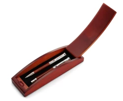 Zestaw piśmienny, długopis i pióro kulkowe - drewno (V1357-17)