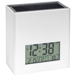 Organizer biurkowy z zegarkiem i termometrem - biały (4008406)
