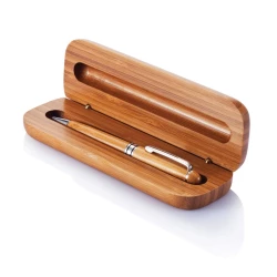 Długopis bambusowy w pudełku - szary, szary (P610.319)