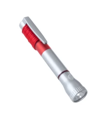 Latarka 2 LED, długopis - czerwony (V1654-05)