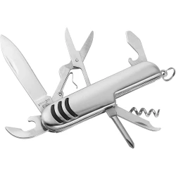 Nóż wielofunkcyjny, scyzoryk, 7 funkcji - srebrny (V4601-32)