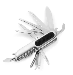 Nóż wielofunkcyjny, scyzoryk, 11 funkcji - srebrny (V4614-32)