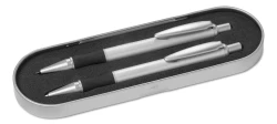 Zestaw piśmienny, długopis i ołówek mechaniczny - srebrny (V1373-32)