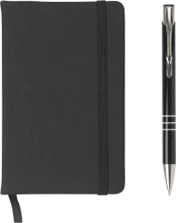 Zestaw upominkowy, notatnik ok. A6 i długopis - czarny (V1669-03)