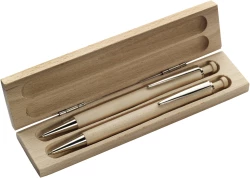 Zestaw piśmienny, długopis i ołówek mechaniczny - drewno (V1356-17)
