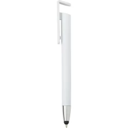 Długopis, touch pen, stojak na telefon - biały (V1753-02)