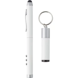 Wskaźnik laserowy, długopis, touch pen, odbiornik - biały (V3582-02)