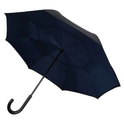 Odwracalny parasol manualny - czarno-niebieski (V4998-43)