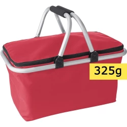 Koszyk poliestrowy, składany, torba termoizolacyjna - czerwony (V9432-05)