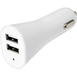 Ładowarka samochodowa USB - biały (V3794-02)