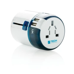 Uniwersalna ładowarka, adapter podróżny Travel Blue z USB - biały (P820.843)
