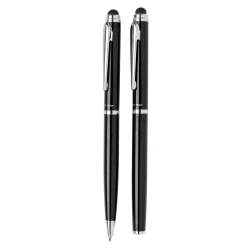 Zestaw piśmienny Swiss Peak, długopis i pióro kulkowe - czarny (P610.450)