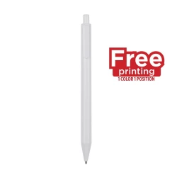 Długopis wykonany z wysokiej jakości połyskującego tworzywa - biały (V1946-02)