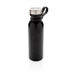 Próżniowa butelka sportowa 600 ml z silikonowym uchwytem - czarny (P436.711)