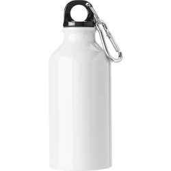 Butelka sportowa 400 ml z karabińczykiem - biały (V4659-02)
