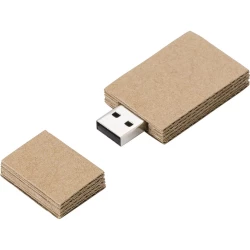 Tekturowa pamięć USB 16 GB - brązowy (V0326-16)
