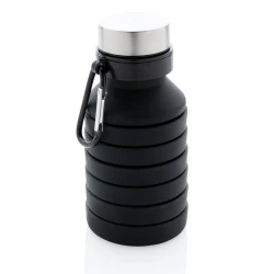 Składana butelka sportowa 550 ml z karabińczykiem - czarny (P432.621)