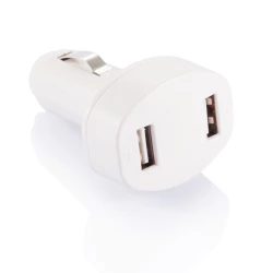 Podwójna ładowarka samochodowa USB - biały (P302.063)