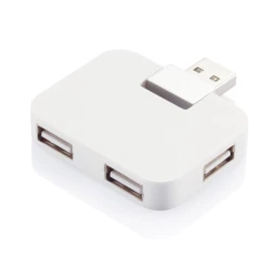 Podróżny hub USB 2.0 - biały, srebrny (P308.753)