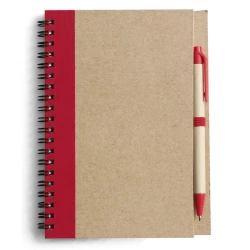 Notatnik ok. A5 z długopisem - czerwony (V2389-05)