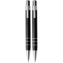 Zestaw piśmienny, ołówek mechaniczny i długopis - czarny (V1559-03)