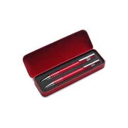 Zestaw piśmienny, długopis i ołówek mechaniczny - czerwony (V1203-05)