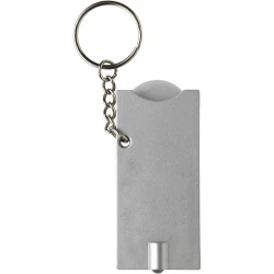Brelok do kluczy, żeton do wózka na zakupy, lampka LED - srebrny (V2452-32)