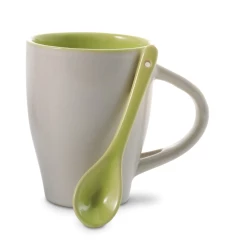 Kubek 300 ml z łyżeczką - jasnozielony (V5269-10)