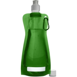 Składana butelka 420 ml z karabińczykiem - zielony (V6503-06)